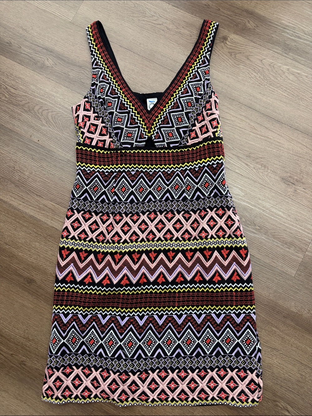 Anthropologie Akemi + Kin Geo-Embroidered Column Dress Sz 14
